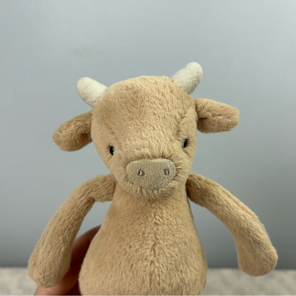 Jellycat Bashful Cow Plush Stuffed Animal Toy Tan Bull Calf Small 8" Lovey - Picture 7 of 7